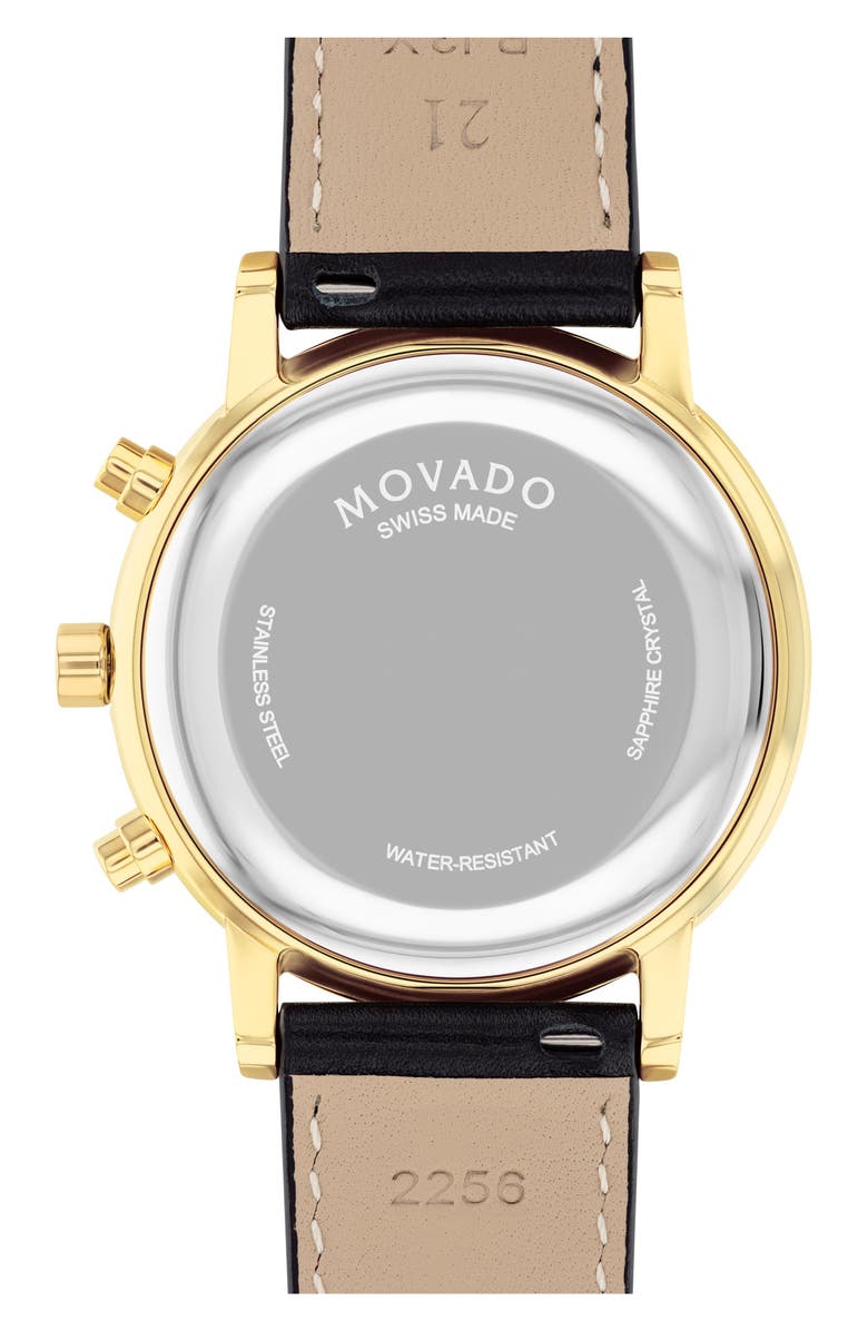 Movado Museum Classic Chronograph Bracelet Watch, 42mm, Alternate, color, Black/ White