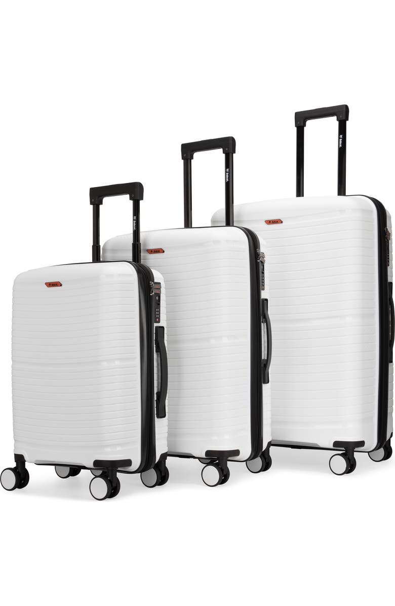 Bobcat Trencher 3 Piece Expandable Spinner Luggage Set with TSA Lock, Alternate, color, White