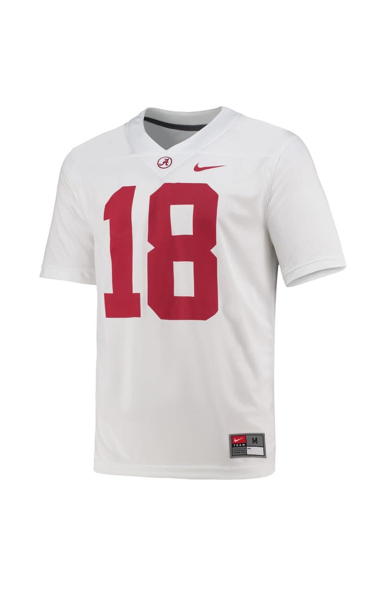 Nike Men's Nike #18 White Alabama Crimson Tide Game Jersey, Alternate, color,
