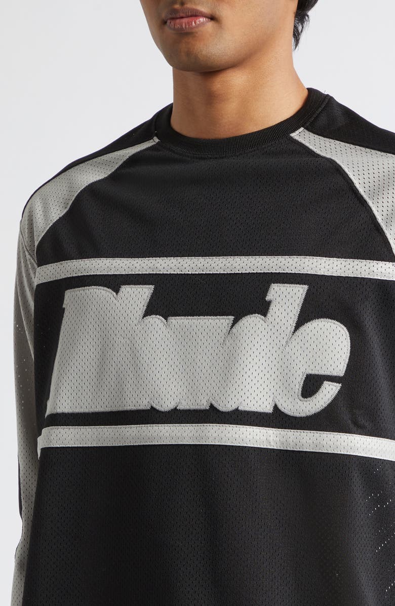 Rhude Moto Mesh Shirt, Alternate, color, Black / Grey