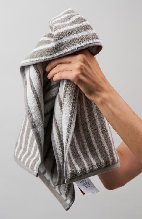 Set of 2 Striped Stretch Hand Towels