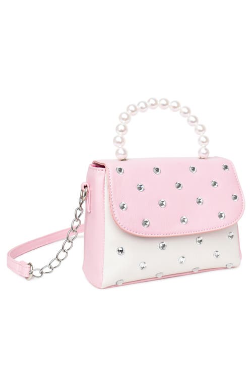 Omg Accessories Faux Pearl Top Handle Crossbody Bag In Lollipop