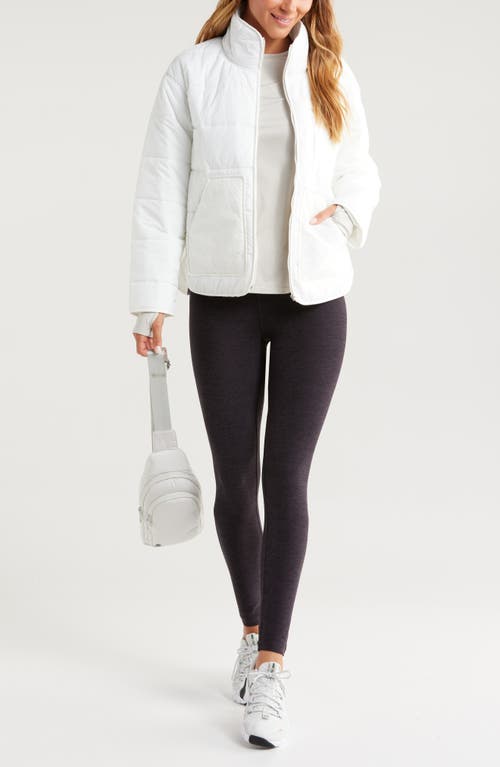 Zella Renew Mélange High Waist Leggings In Black Melange