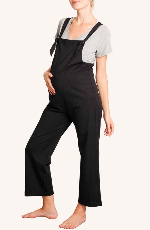 Nom Maternity Imogen Knit Maternity Overalls In Black