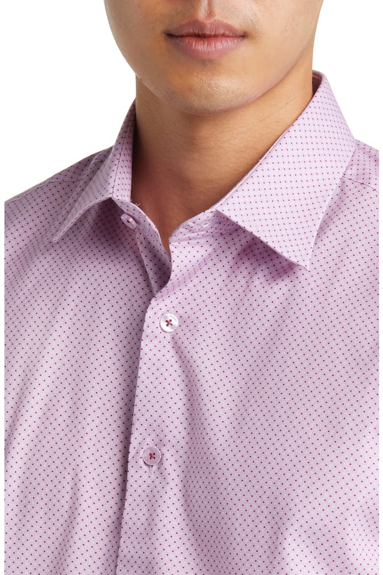 Microdot Button-Up Shirt, Alternate, color, LAVENDER