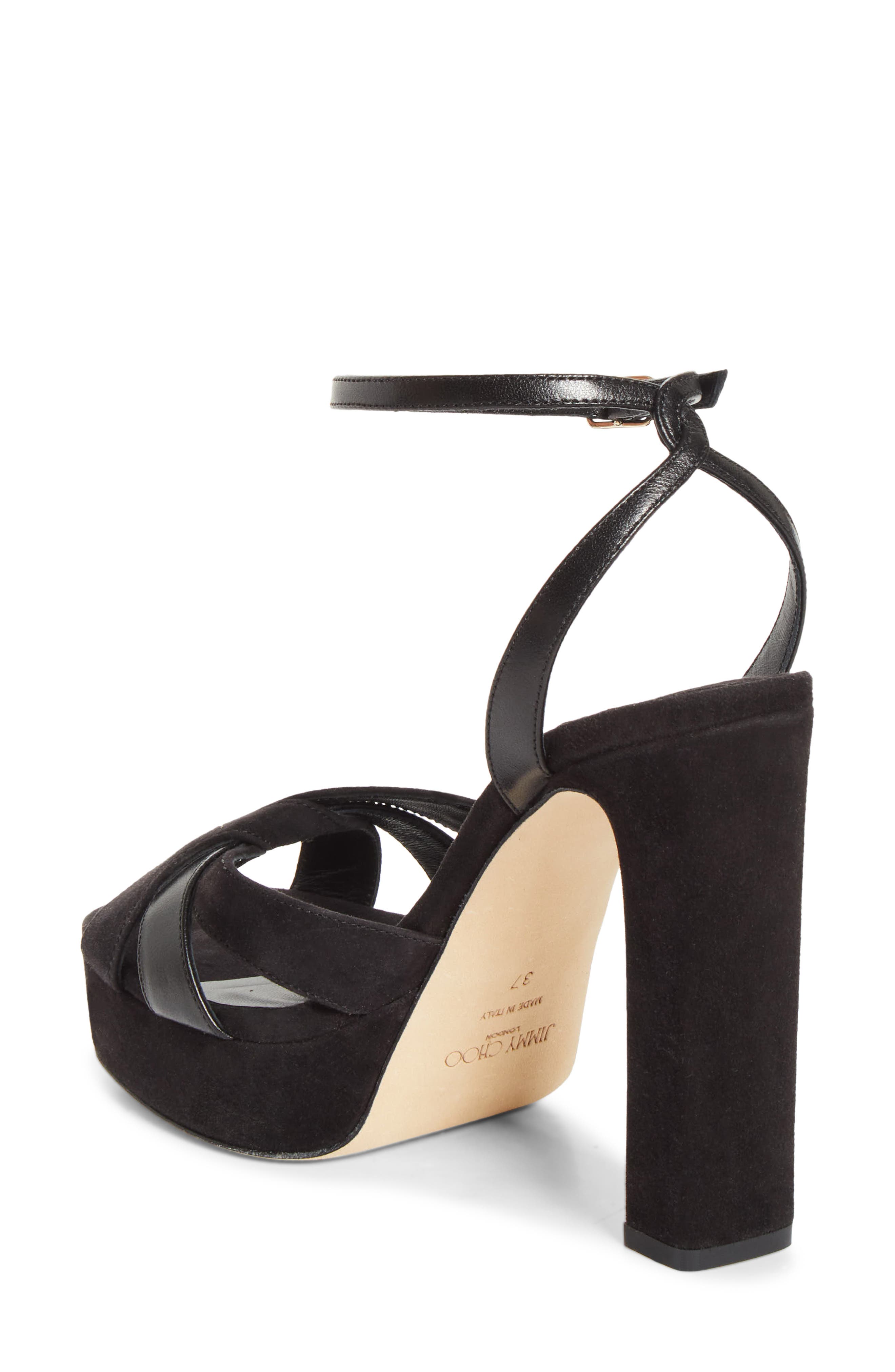 Jimmy Choo Kove Ankle Strap Platform Sandal, Alternate, color, Black/ Black