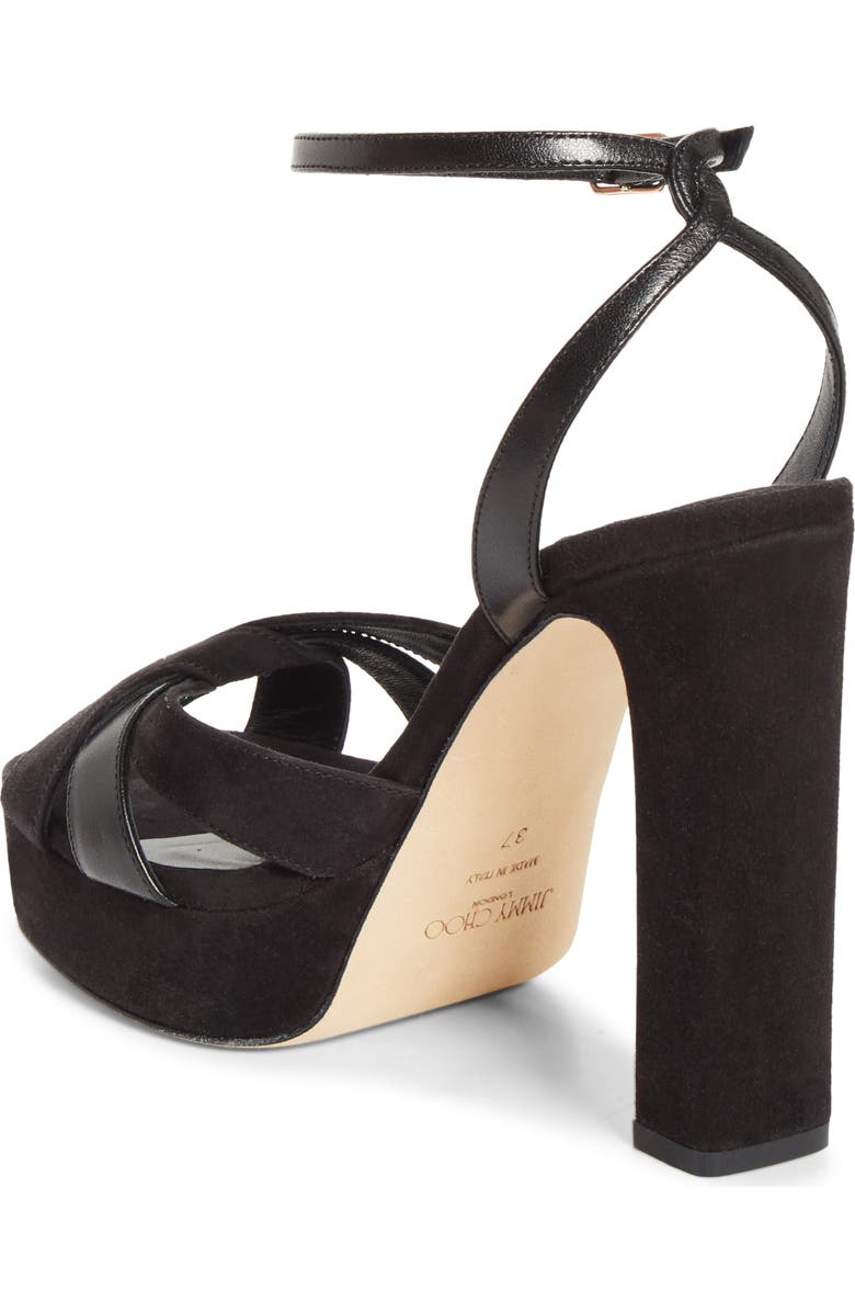 Jimmy Choo Kove Ankle Strap Platform Sandal, Alternate, color, Black/ Black
