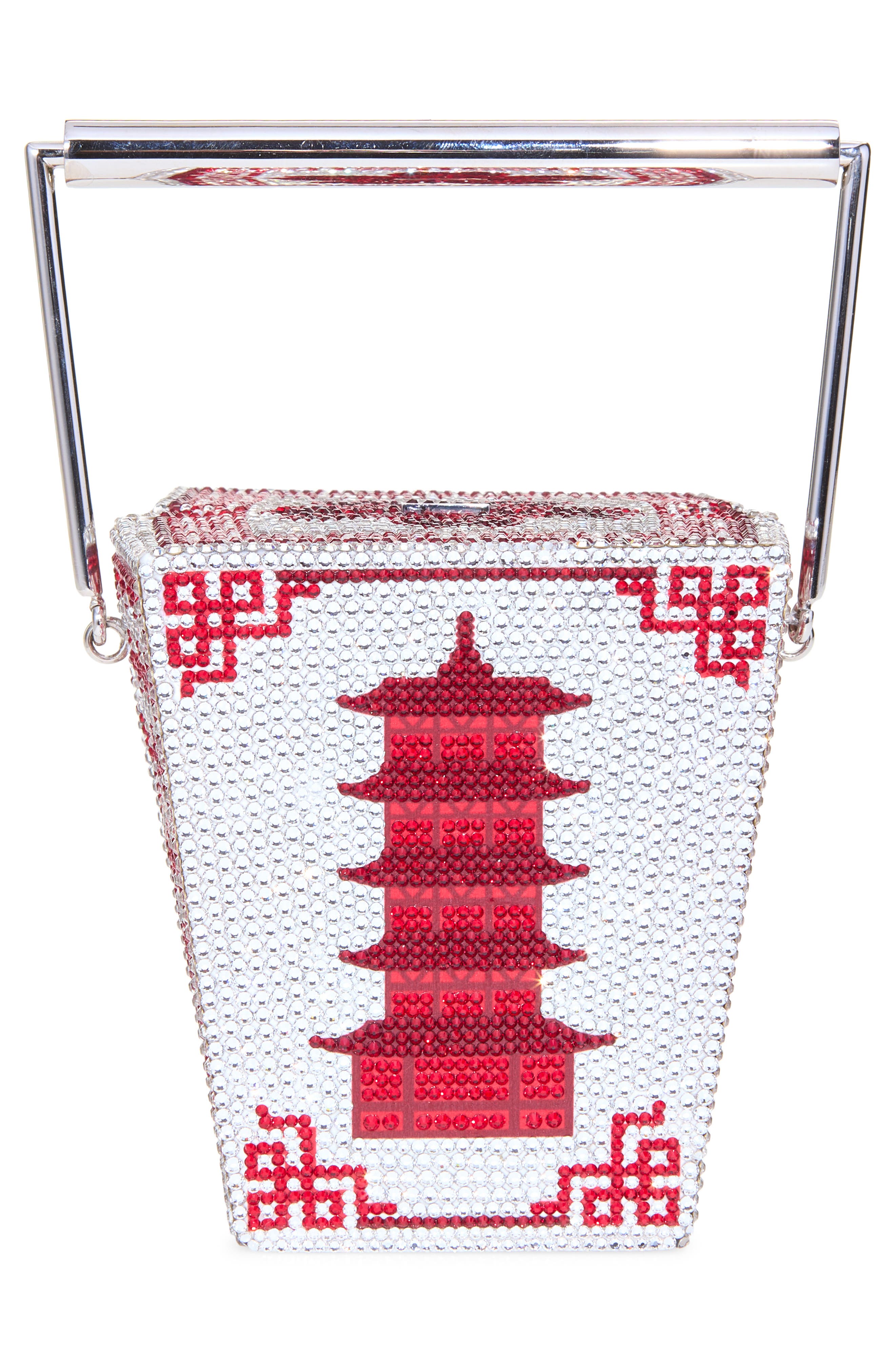 JL's Take Out Box Crystal Evening Bag, Alternate, color, SILVER LIGHT SIAM MULTI