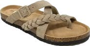 GAAHUU Suede Braided Crisscross Sandal