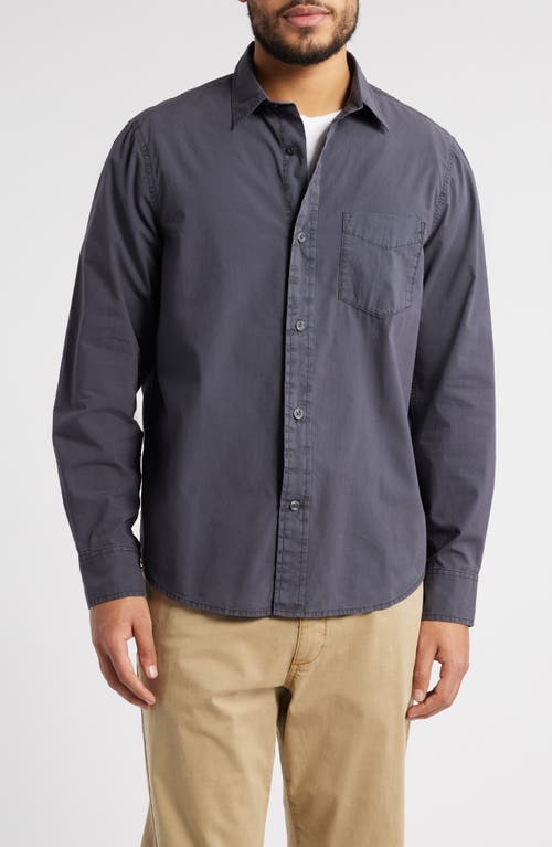 Treasure & Bond Lived In Cotton Button-up Shirt In Navy India Ink