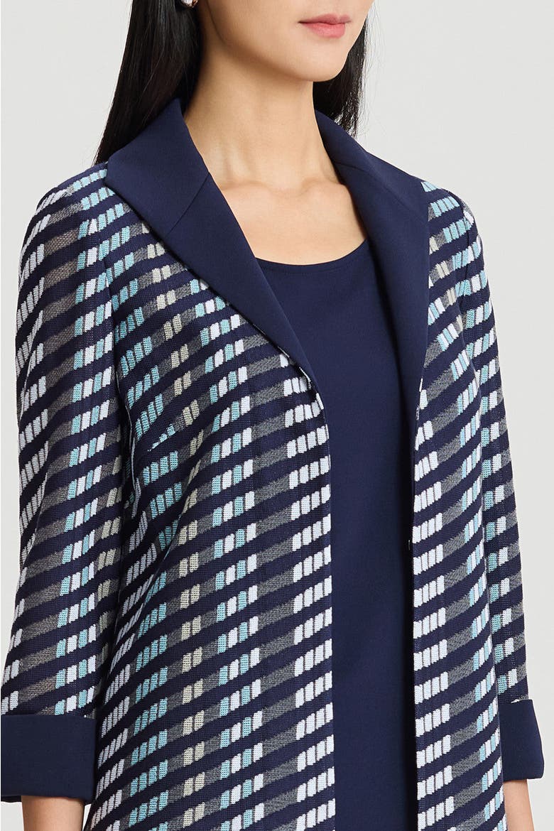 Heritage Mixed-Media Wing Collar Jacket, Alternate, color, Indigo/Limestone/Serene/White
