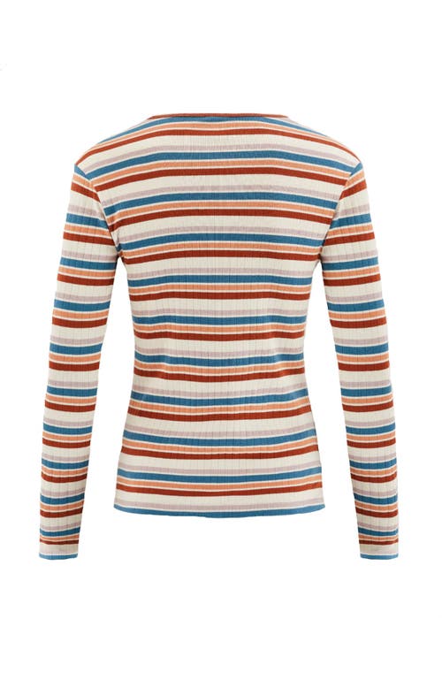 Turtledove London Organic Cotton Nora Stripe Print Top In Multi