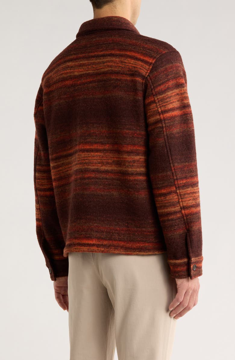 Percival Mississippi Jacquard Boiled Wool Blend Overshirt, Alternate, color, Brown Multi