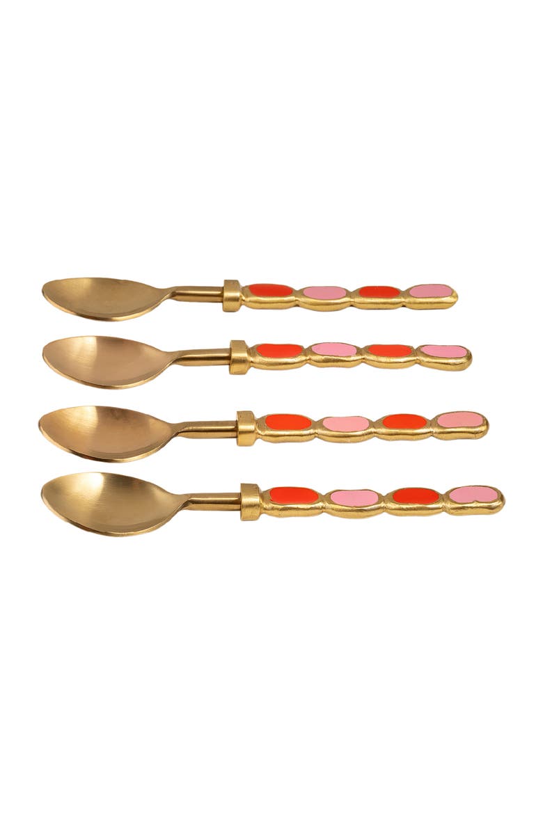 Rampur Steel Dessert Spoon Set of 4, Alternate, color, Gold