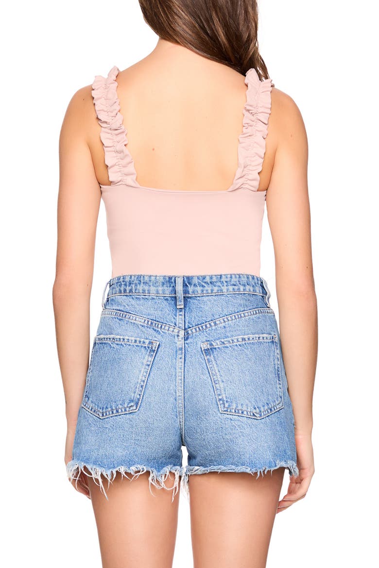 Ruffle Strap Tank Top, Alternate, color, CHAMOISEE