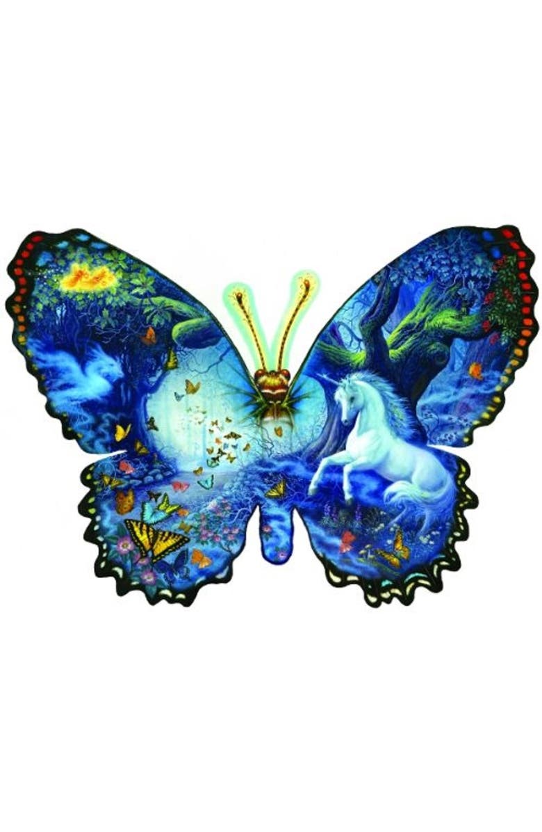 Sunsout Fantasy Butterfly 1000 piece Jigsaw Puzzle for Adults Special Shape, Alternate, color, Multicolor