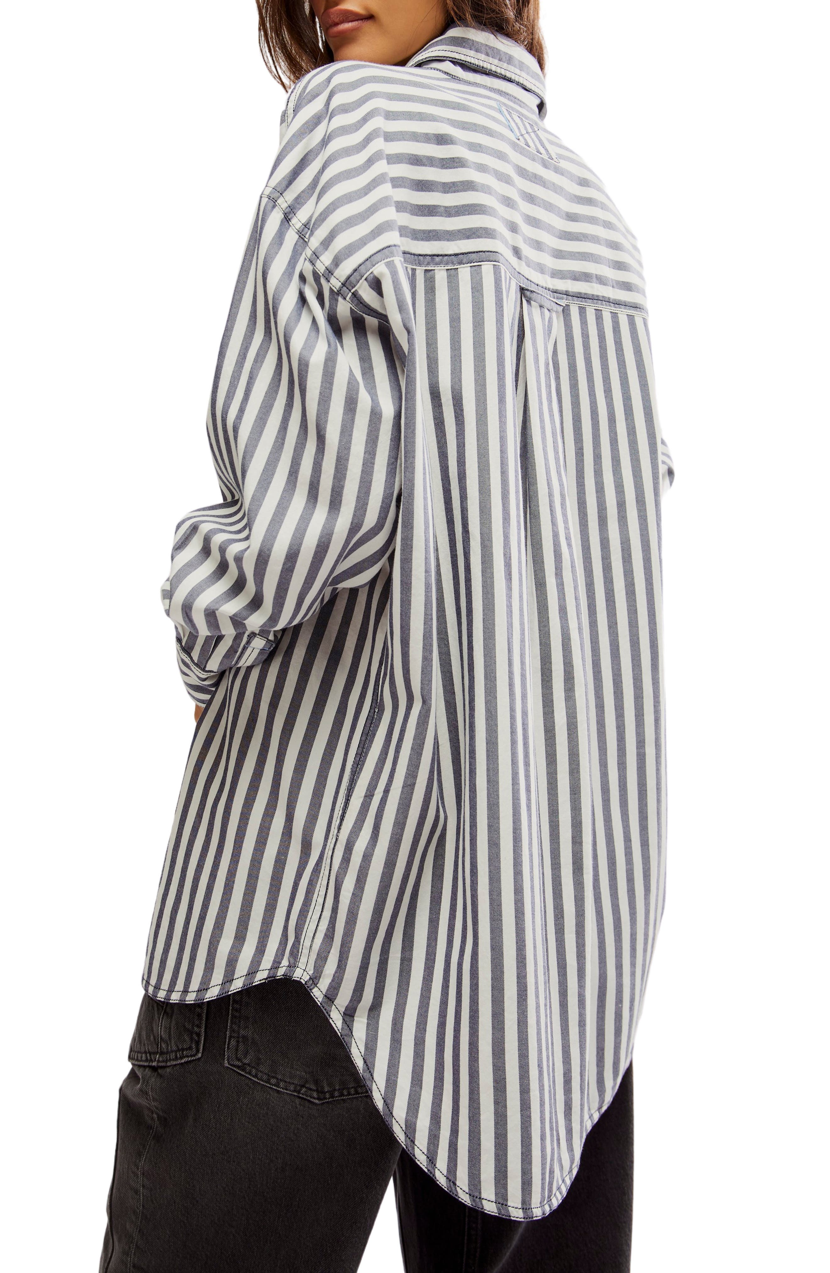 Freddie Stripe Oversize Button-Up Shirt - image 2