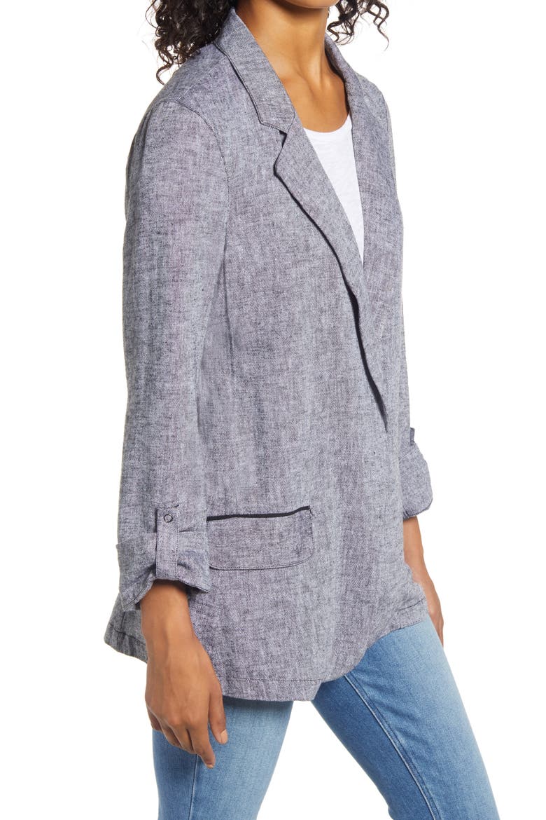 Boyfriend Blazer, Alternate, color, BLACK CROSSDYE