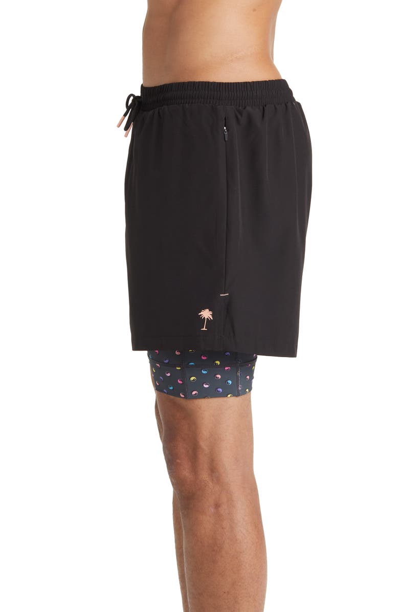 Boardies Polka Yin Yang Neon Active Compression Swim Trunks, Alternate, color,