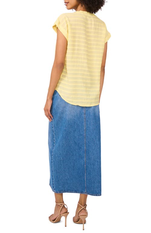 VINCE CAMUTO VINCE CAMUTO TEXTURED STRIPE POPOVER TOP