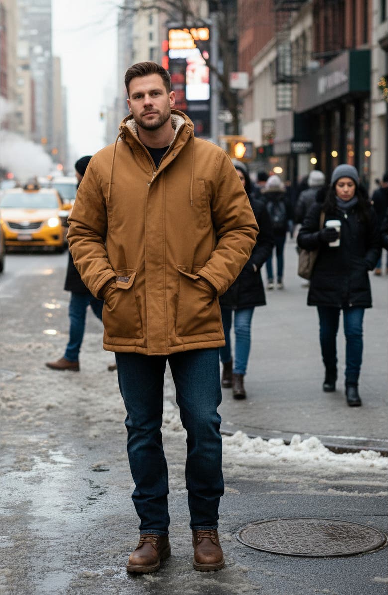 CANADA WEATHER GEAR Men
s Duck Canvas Jacket, Alternate, color, Brown