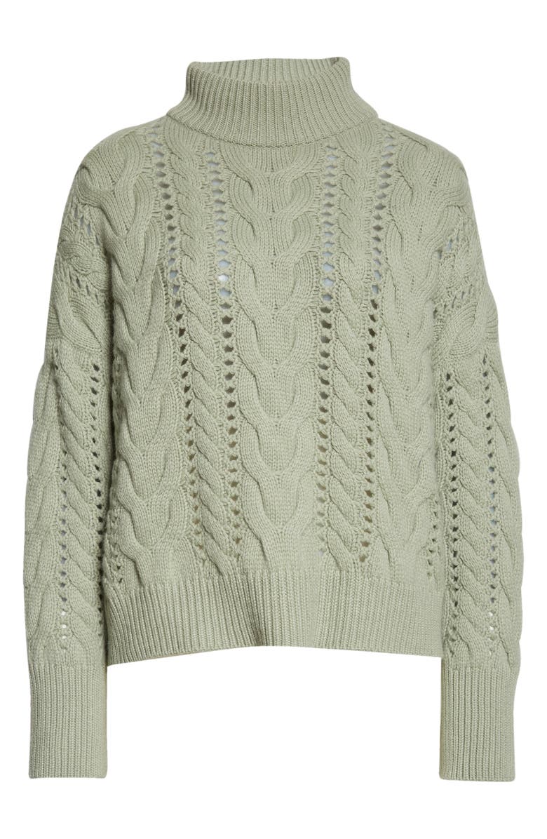 Brunello Cucinelli Mixed Stitch Mock Neck Virgin Wool, Cashmere & Silk Sweater, Alternate, color, 