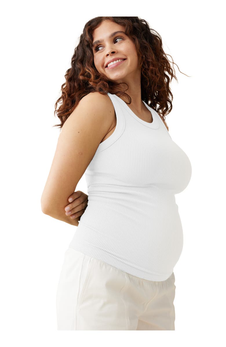 Ingrid & Isabel Seamless Maternity Rib Tank, Alternate, color, Black