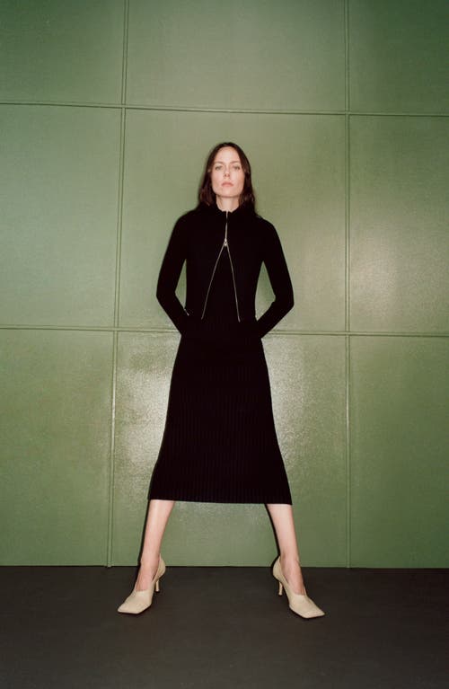 Shop Mango Sleeveless Knit Dress & Cardigan Set In Black