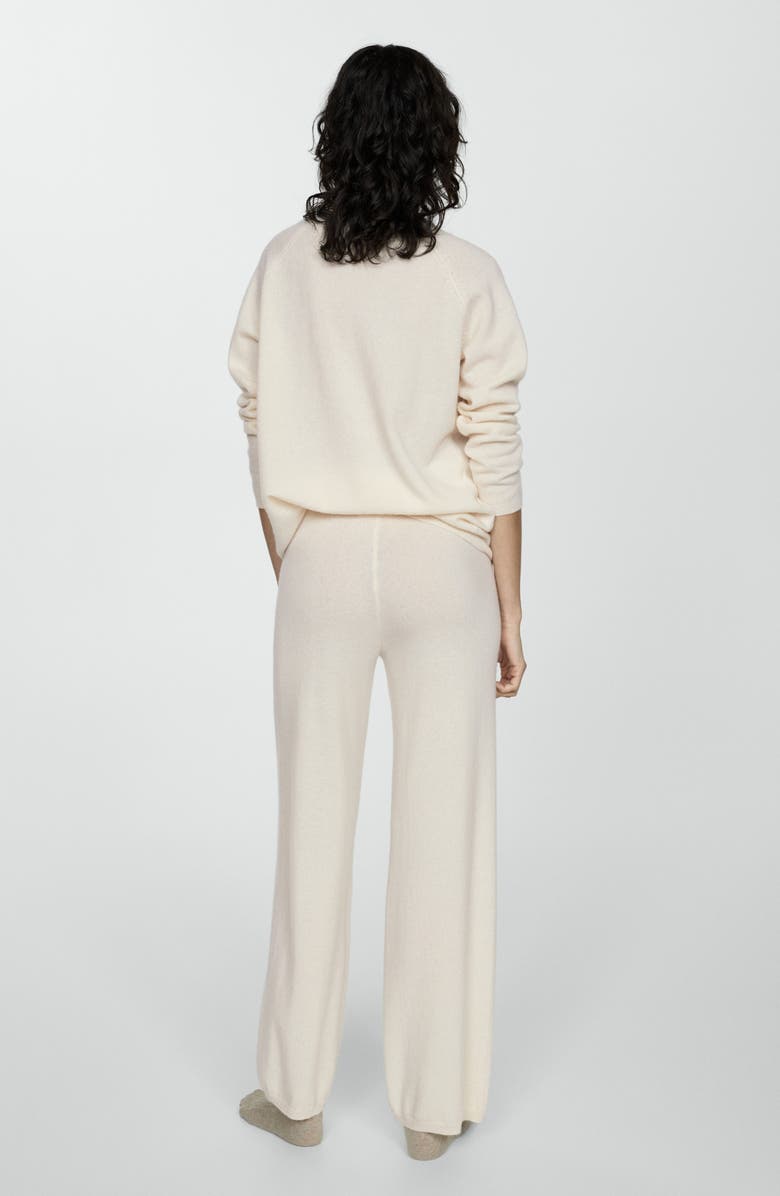 MANGO Cashmere Wide Leg Pants, Alternate, color, Off White