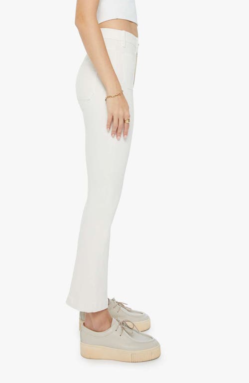 Mother The Hustler Patch Pocket Fairest Of Them All Ankle Fray Jean In Cream Puffs