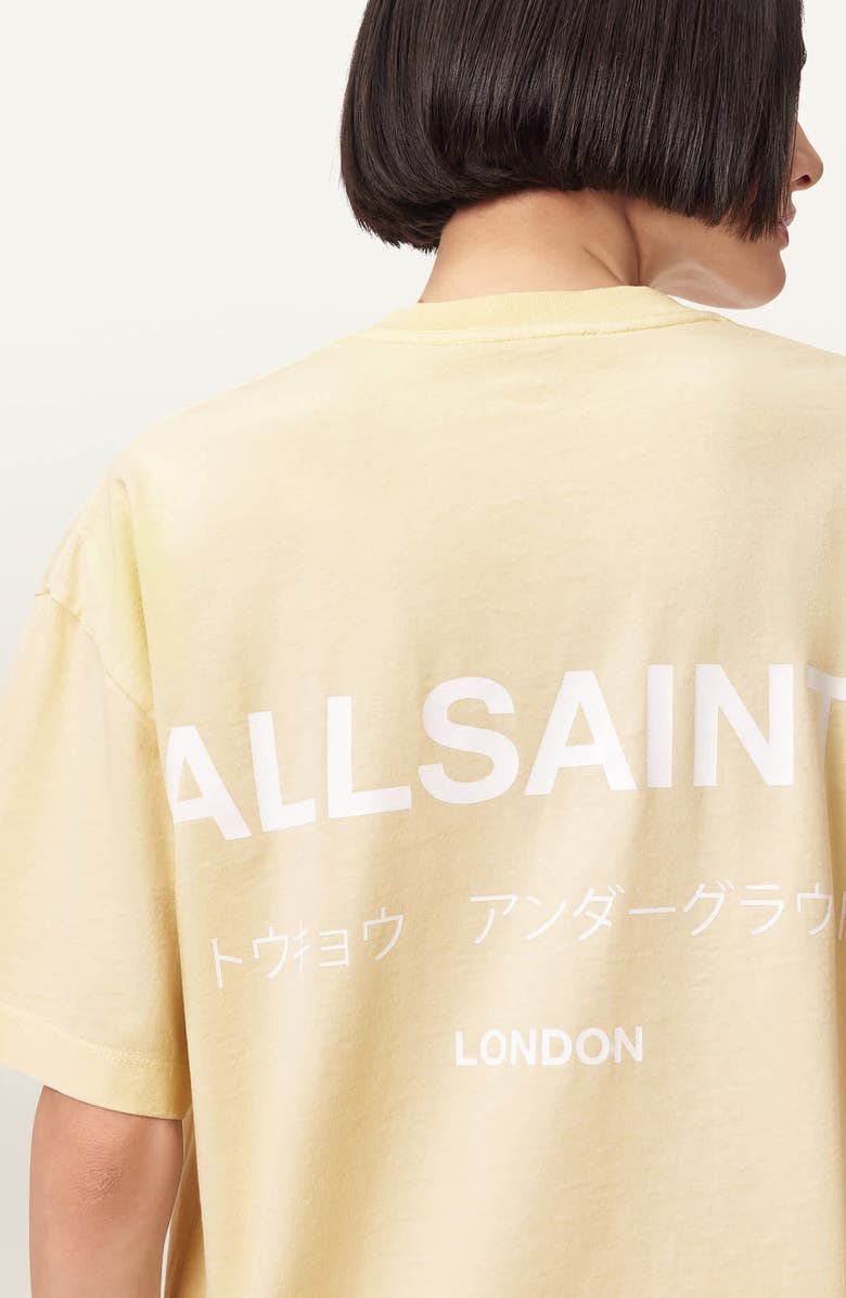 AllSaints Underground Etta Cotton Graphic T-Shirt, Alternate, color, Hay Yellow