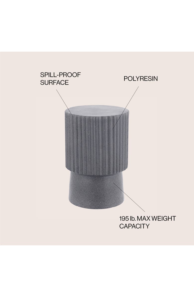 JONATHAN Y Louisa 19" Modern Art Deco Tambour Indoor/Outdoor Accent Table, Alternate, color, Gray Terrazzo