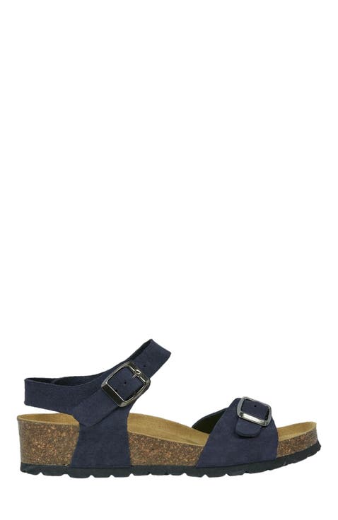 Low Wedge Dbl Buckle Sandal