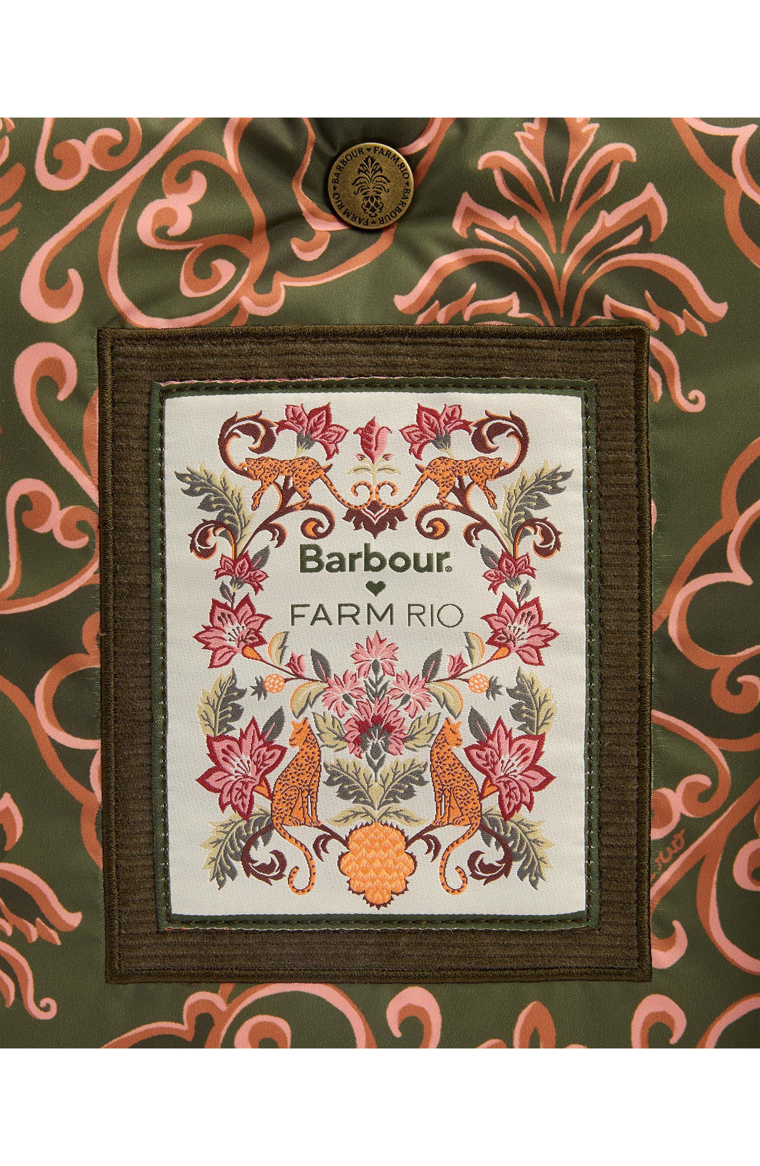 Barbour x FARM Rio Ana Clara Bow Crossbody Bag, Alternate, color, Royal Pineapple Print