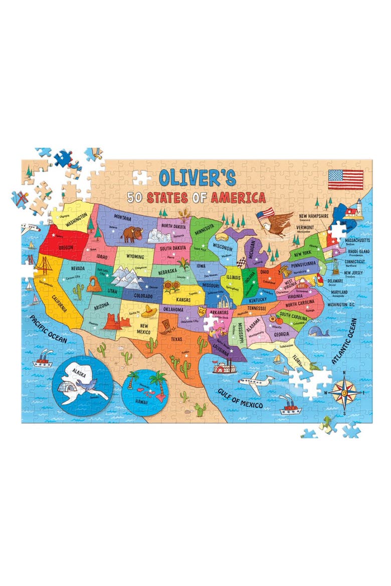 50 States 500-Piece Personalized Puzzle, Main, color, MULTI COLOR
