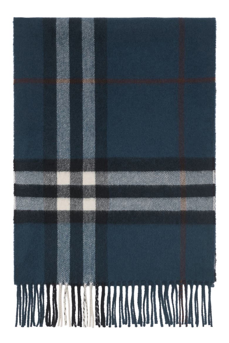 Giant Check Cashmere Scarf, Alternate, color, MAST BLUE
