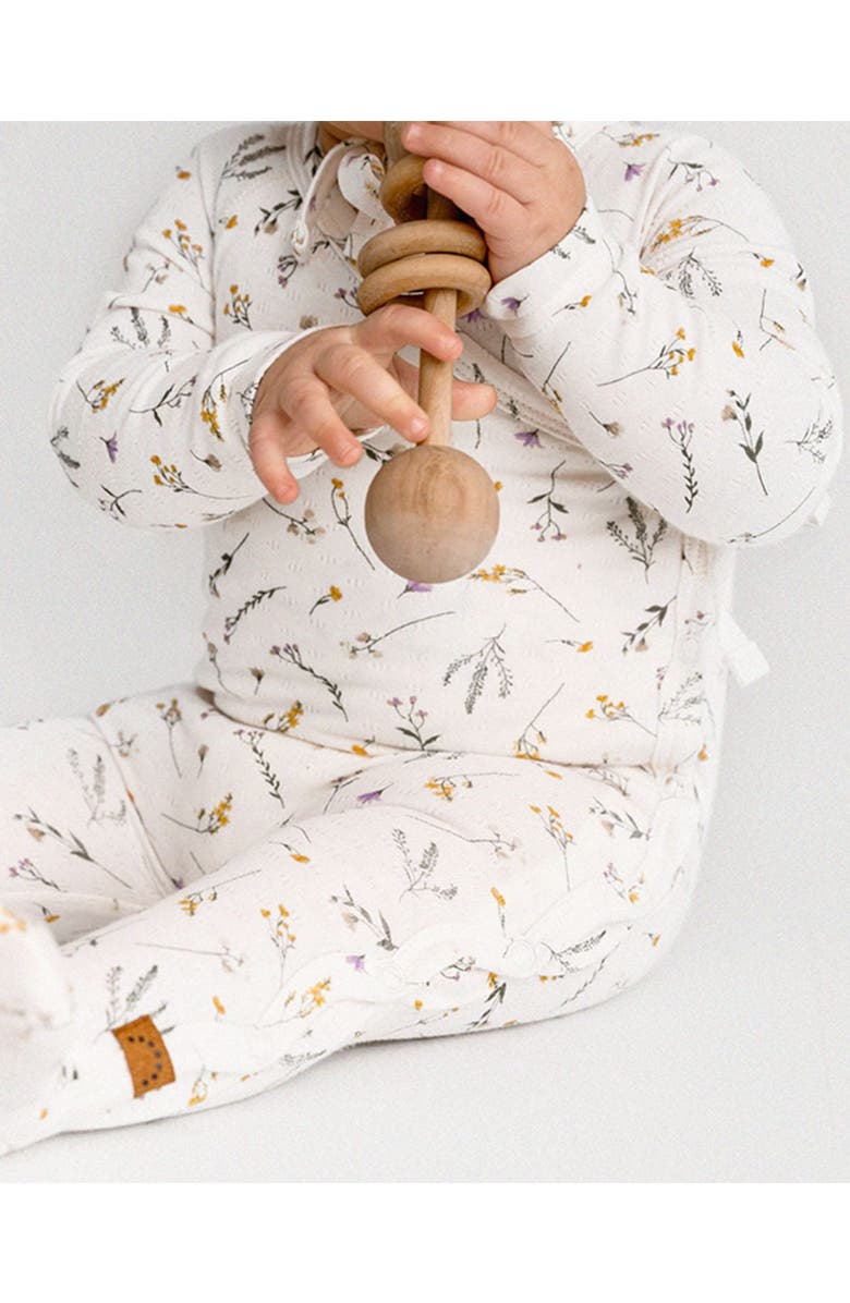 MiniMoi Pretty Petals Rayon Footie, Alternate, color, Winter White