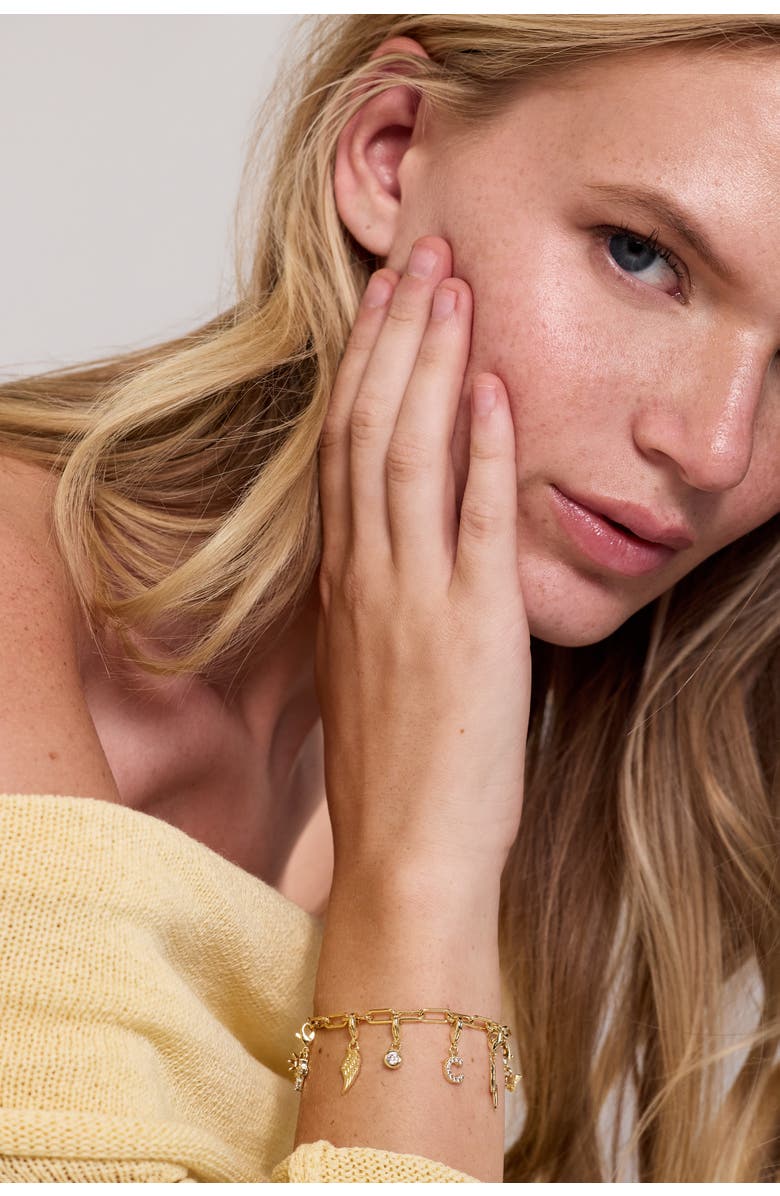 Electric Picks Initial Charm, Alternate, color, Gold - A