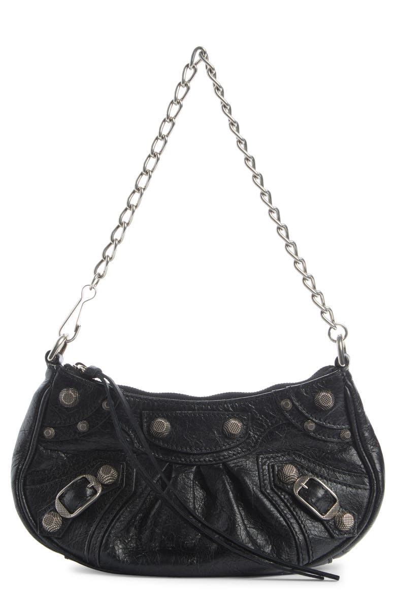 Balenciaga Mini Le Cagole Leather Crossbody, Main, color,