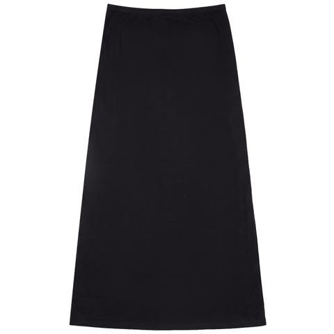 Long Pull On Elastic Waist Plaid Ribbon Skirt
