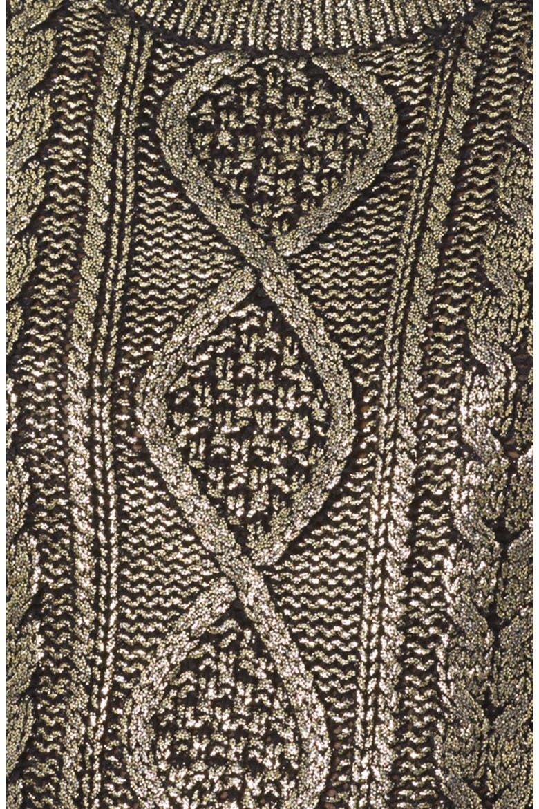 Metallic Cable Knit Sweater, Alternate, color, IMPERIAL GOLD