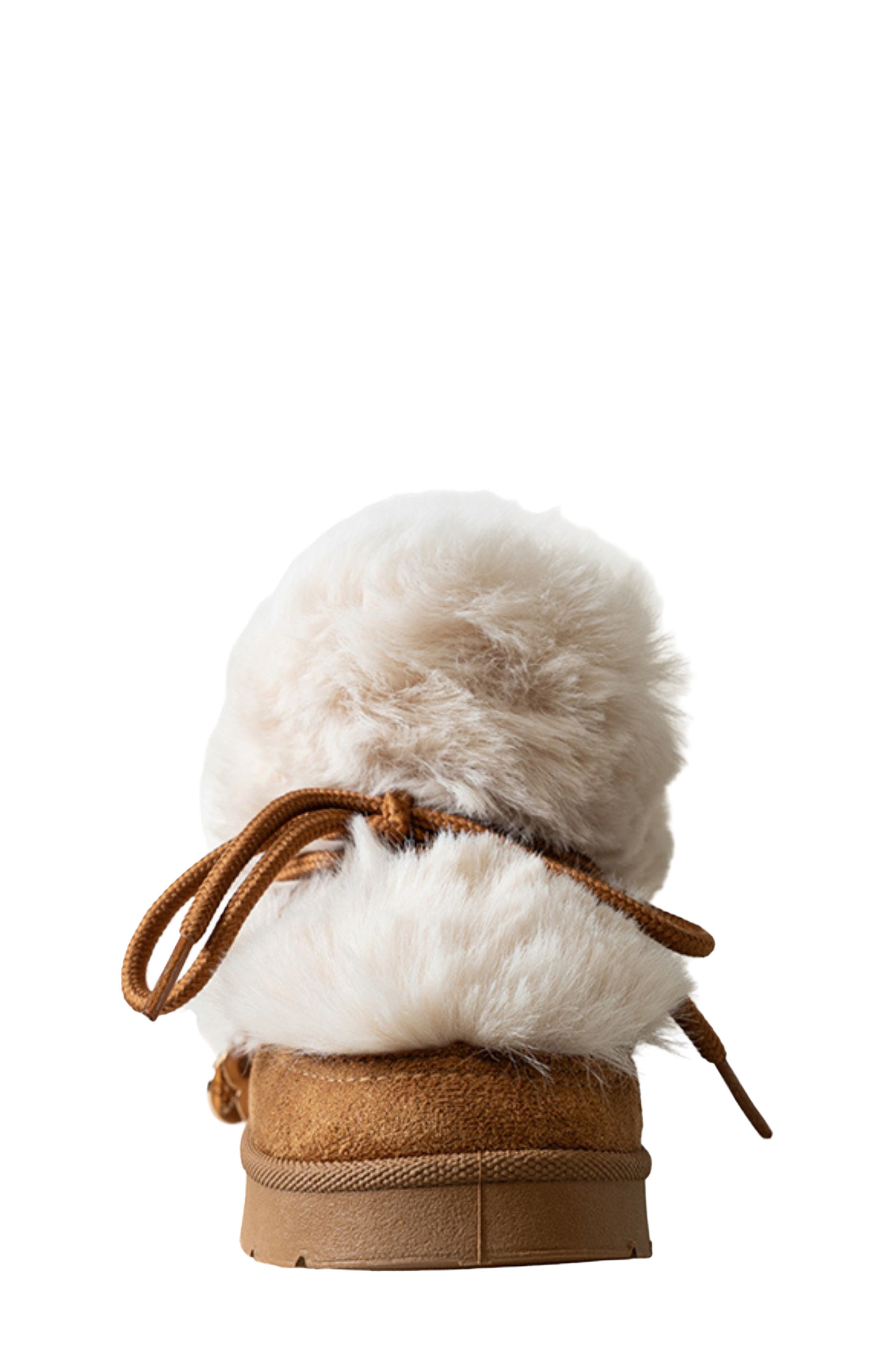 Kids' Faux Fur Trim Boot, Alternate, color, COGNAC