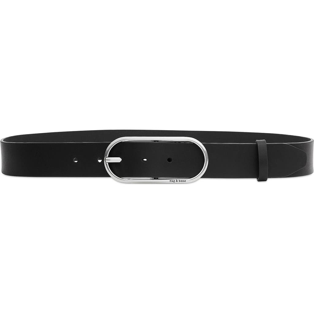 Rag & Bone Rounded Rebound Leather Belt In Black