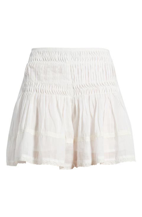 Phoebe Pintuck Pleated Linen Shorts