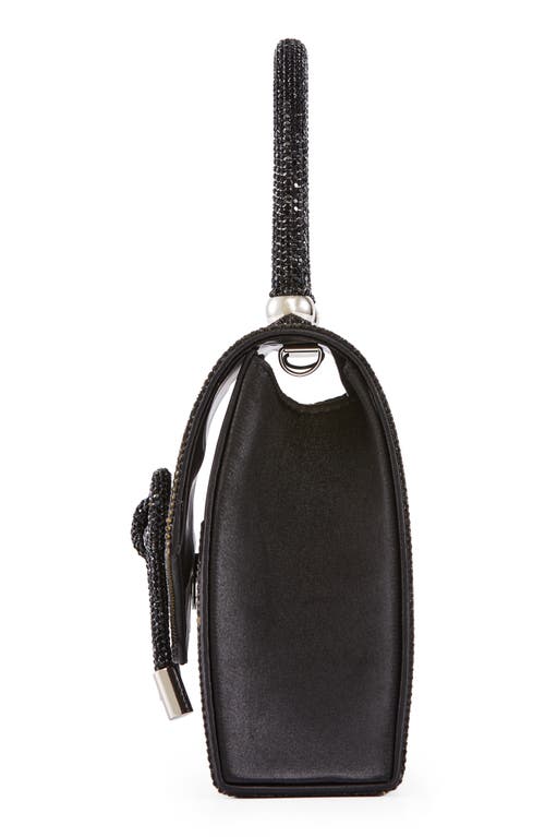 Lady Couture Rhinestone Top Handle Evening Bag In Black
