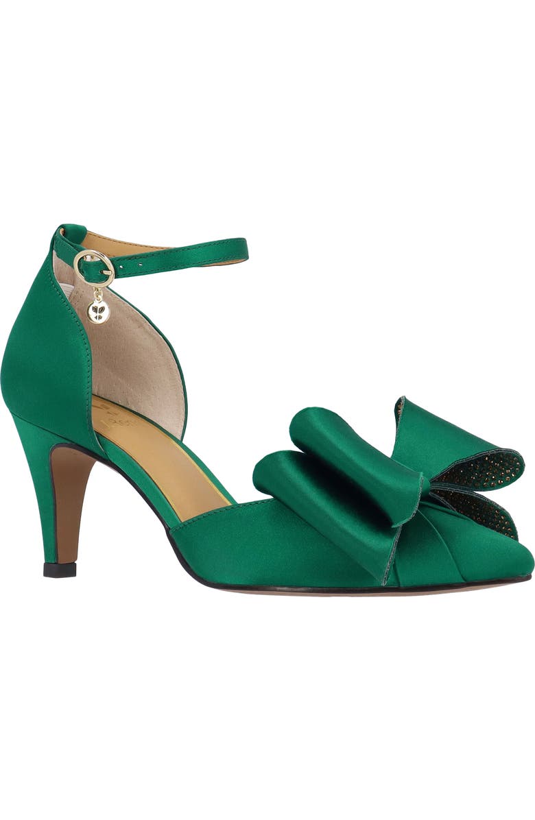 J. Reneé Pammie Ankle Strap Bow Pump, Main, color, Emerald