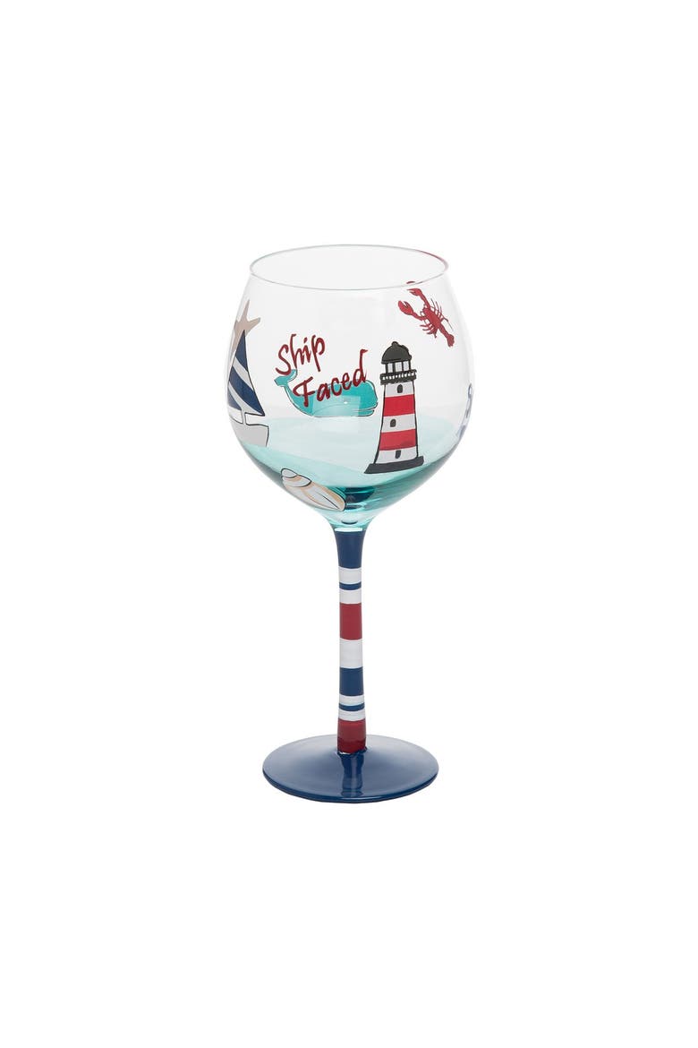 Lighthouse Harbor Drinking Glass 8.76", Main, color, Red