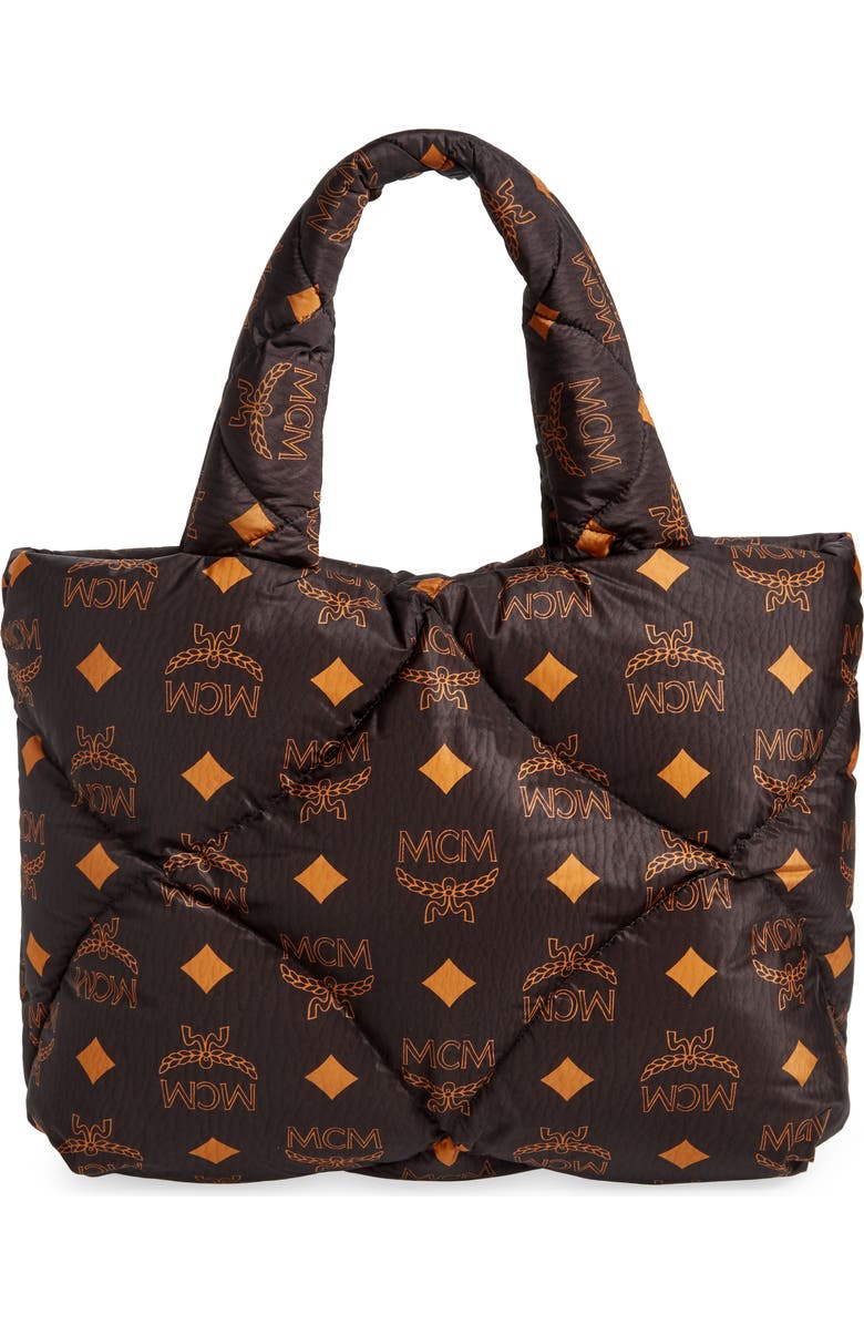 MCM Maxi Munchen Quilted Nylon Tote, Alternate, color,