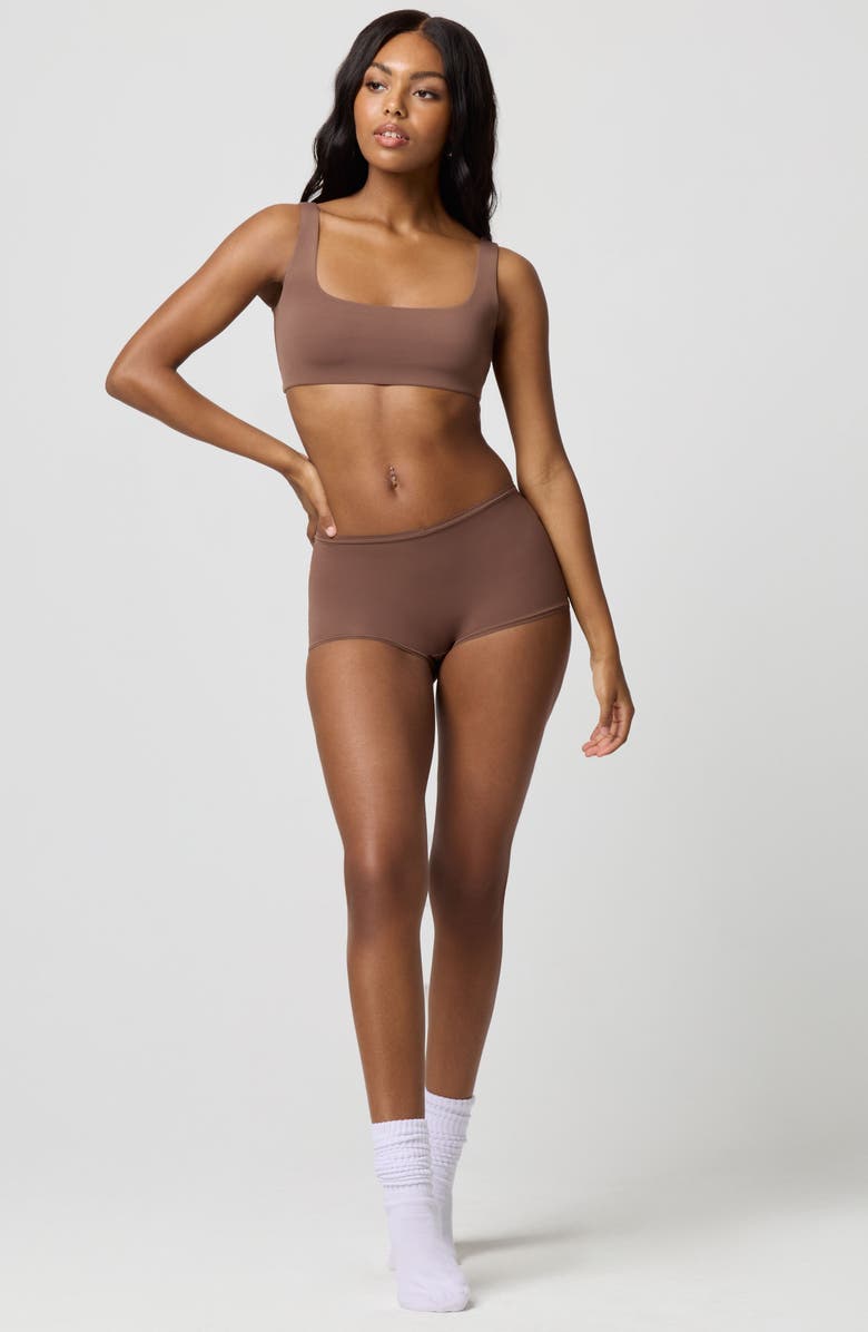 Florence by Mills Soft Flex Square Neck Bralette, Alternate, color, Chestnut