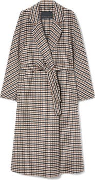 Marina Rinaldi Deremi Check Wool & Mohair Blend Coat